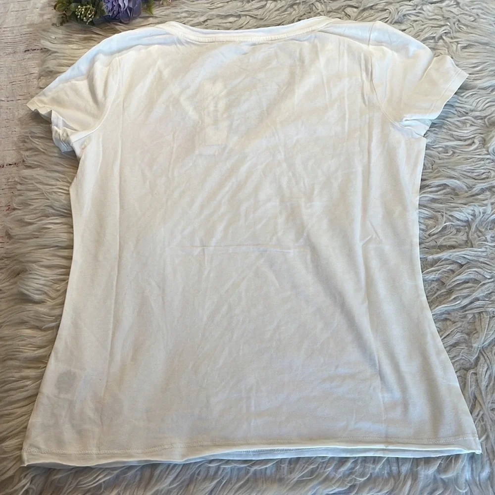 NWT Juicy Couture Pink Smiley Face Graphic V-neck Tee